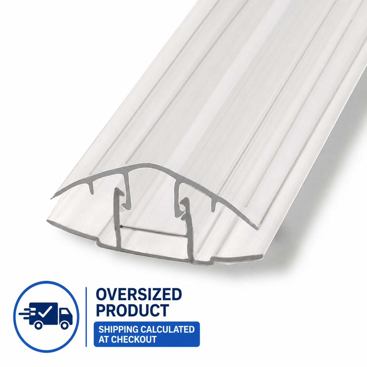6m Universal Polycarbonate Click Connection Profile 6–10mm with Rubber Seal