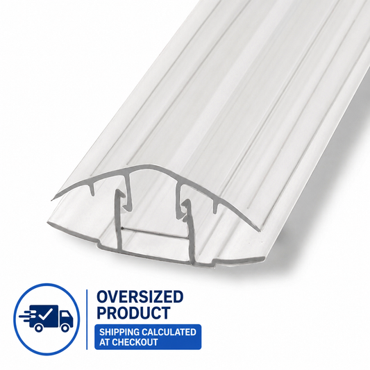 6m Universal Polycarbonate Click Connection Profile 6–10mm with Rubber Seal
